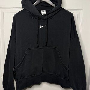 Nike Phoenix Fleece Oversized Hoodie Women’s Size L Black Center Swoosh